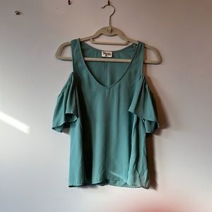 Teal Off the Shoulder Show Me Your Mumu top
